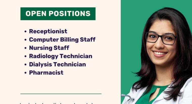 We are Hiring-Receptionist Computer Billing...